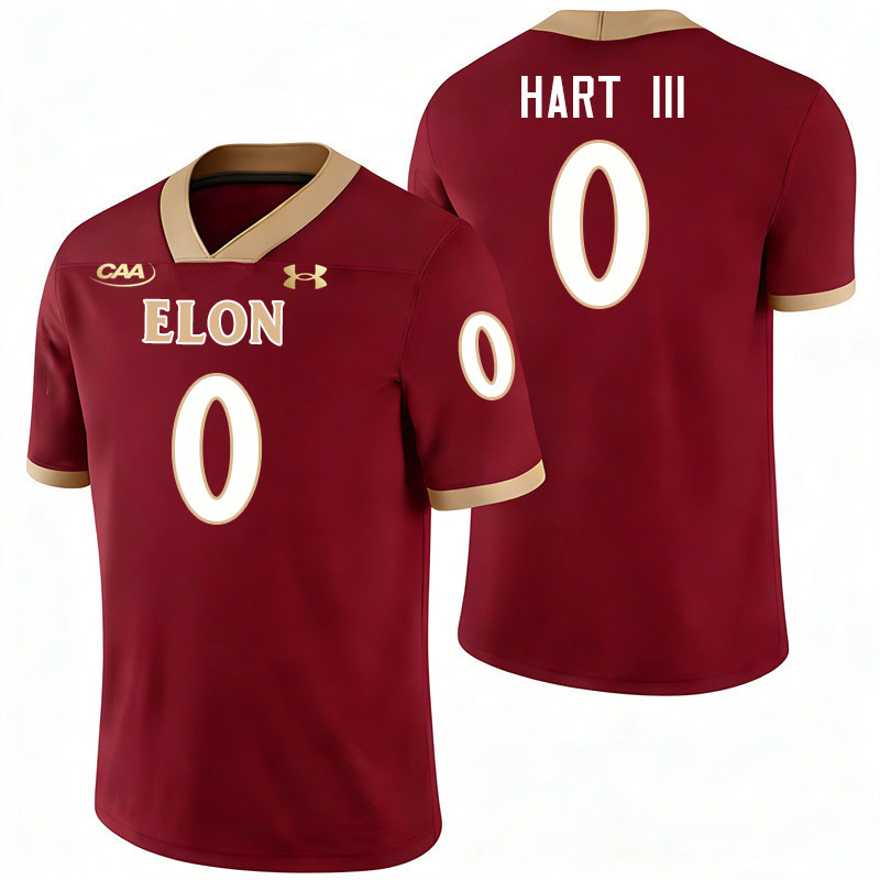 Elon Phoenix #0 Tony Hart III College Football Jerseys,Uniforms-Maroon
